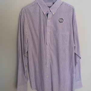 Izod Purple Striped Button Up